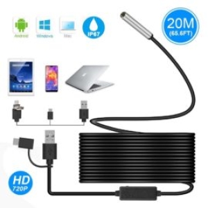 Cámara Endoscópica, conexión USB, son 3 en 1, de 20 Metros, , cabezal de 5.5 MM