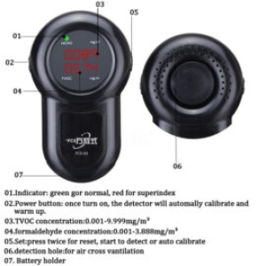 Medidor digital de  formaldehído-HCHO-TVOC- Para uso en Interiores