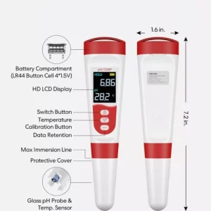 Medidor Digital Ph 06,verifique calidad del agua y temperatura