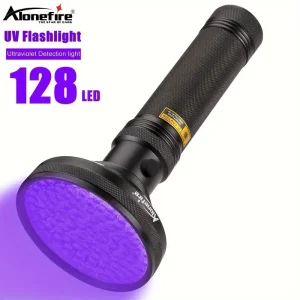 Linterna De Luz Ultravioleta De 395nm ,uv 128 Leds Con Gafas.-