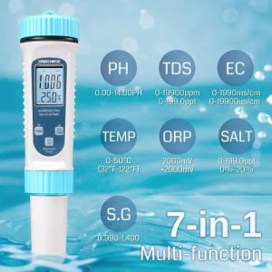 Medidor Calidad agua Son 7 En 1 Ph Tds Ec Salt Temp S.g Orp Bluetooth.